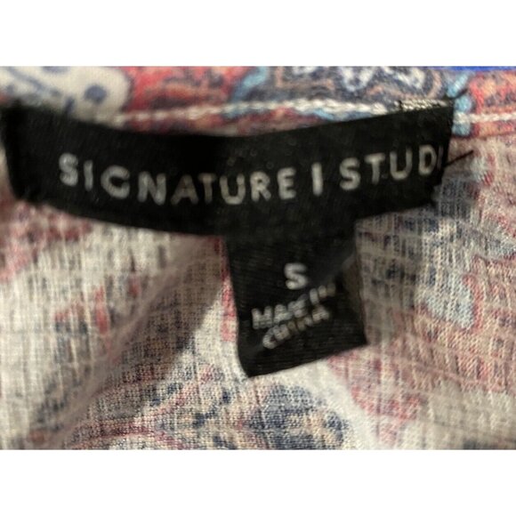 Signature 1 Studio Women Size Small Cold Shoulder Blouse Top Lace Accent - Picture 7 of 10